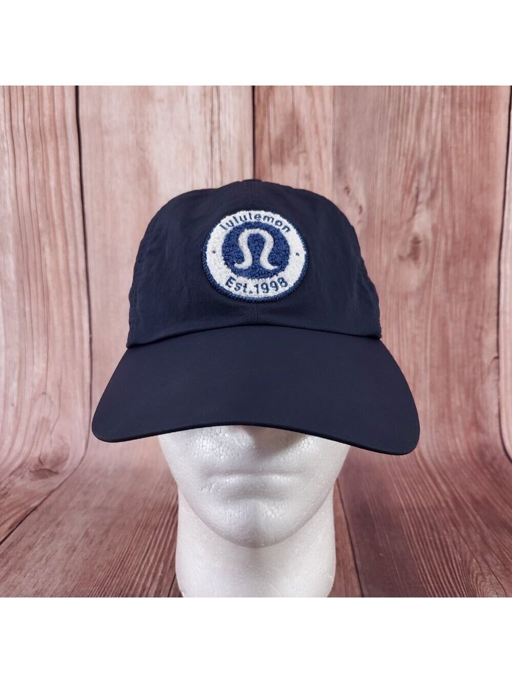 *FLAW READ* Lululemon Womens Baller Hat Logo Patch Navy Blue Fits Small